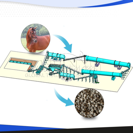 Línea de producción de abono orgánico a base de estiércol de caballo