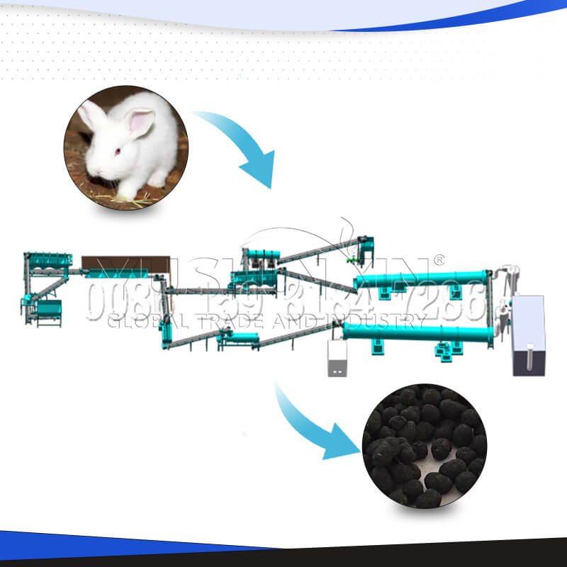 Rabbit manure-based organic fertilizer production line