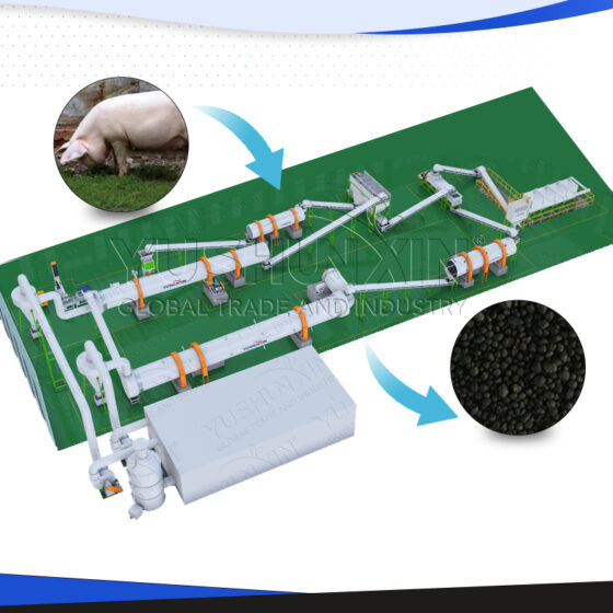 Línea de producción de abono orgánico de estiércol de cerdo