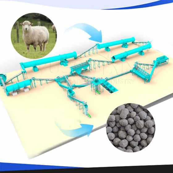 Línea de producción de fertilizante orgánico de estiércol de oveja